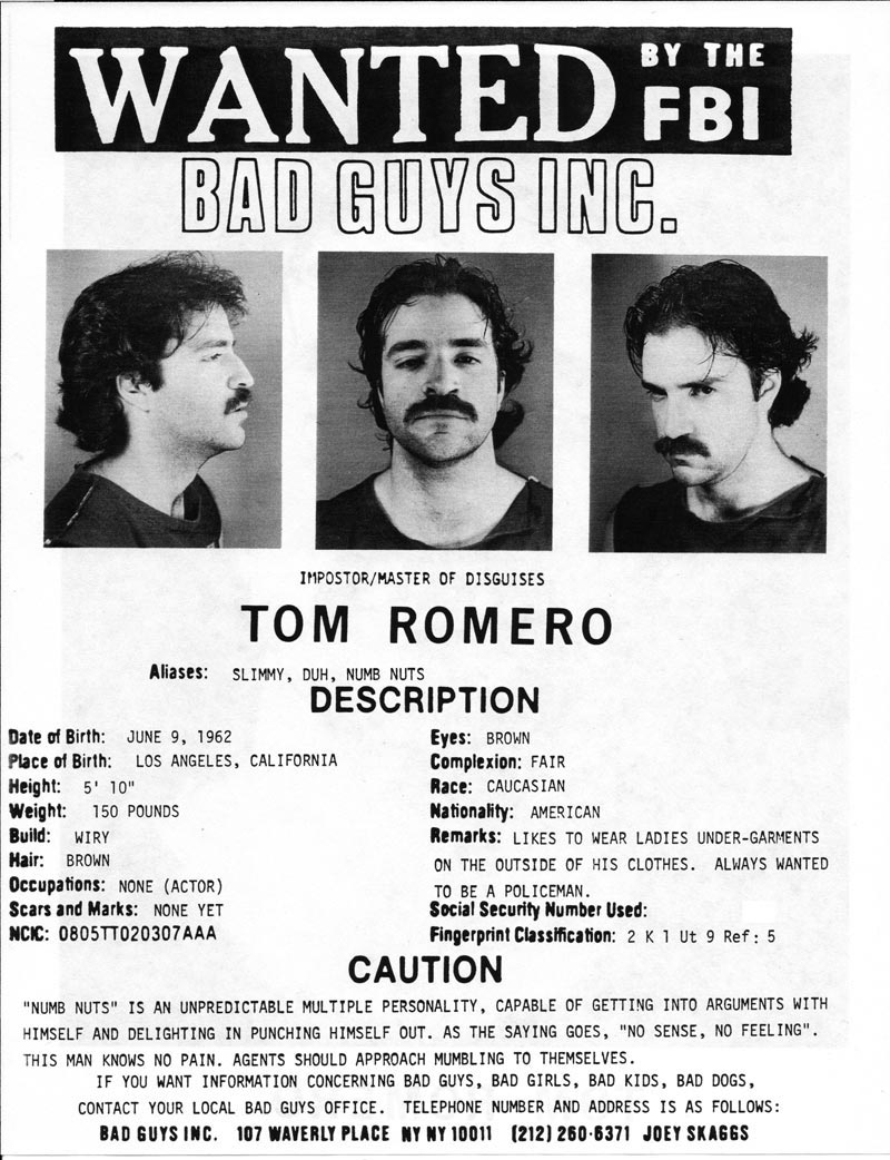 Tom Romero's headshot (back) from Bad Guys Talent Management Agency