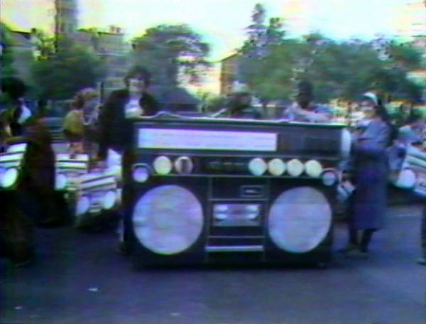 World's largest radio, from Joey Skaggs' Disco Radio performance, 1978