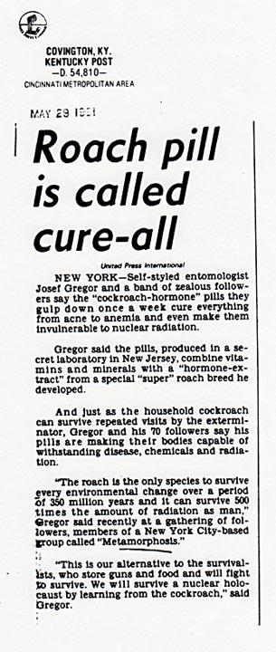 Roach Pill is called cure-all, UPI, Kentucky Post, May 29, 1981