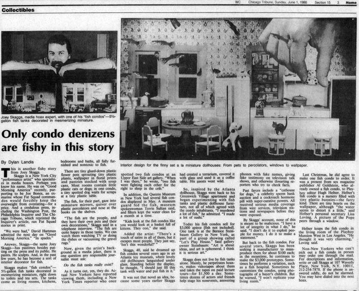 Only condo denizens are fishy in this story, by Dylan Landis, Chicago Tribune, June 1, 1986