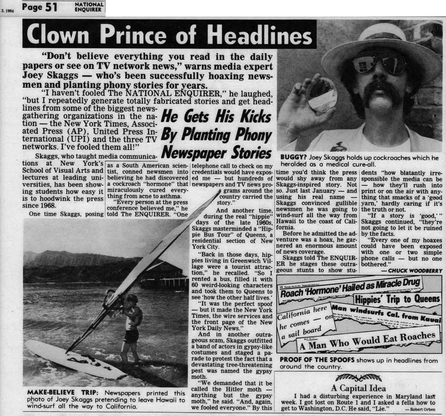 Clown Prince of Headlines, National Enquirer, January 3, 1984