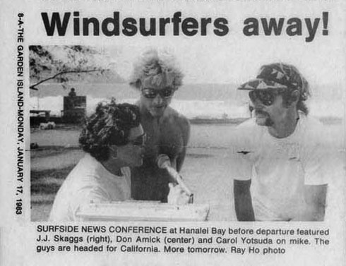 Windsurfers away!, Garden Island News, January, 17, 1983