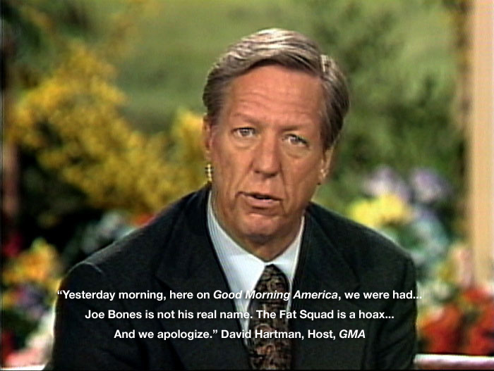 David Hartman apologizes on Good Morning America for falling for the Fat Squad hoax