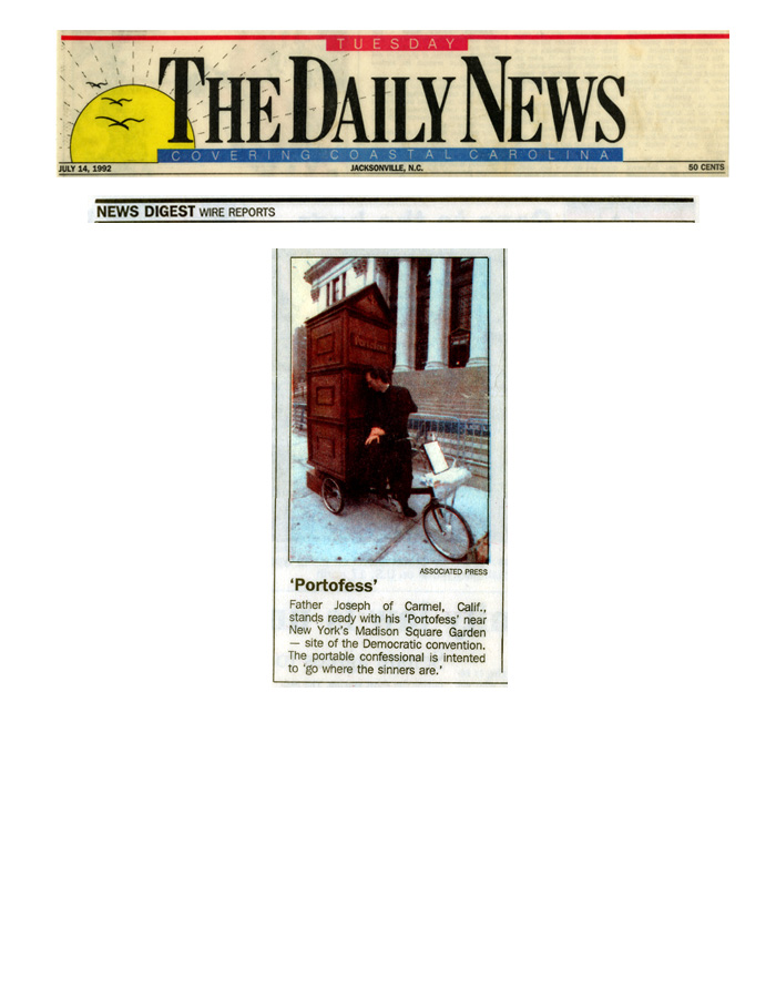 'Portofess', The Daily News (Coastal Carolina), July 14, 1992