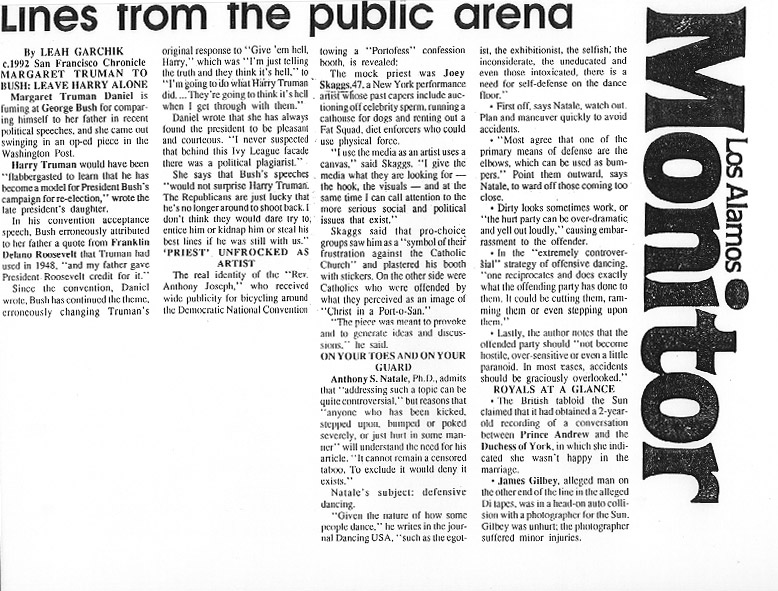 Lines from the public arena, Los Alamos Monitor, July 1992