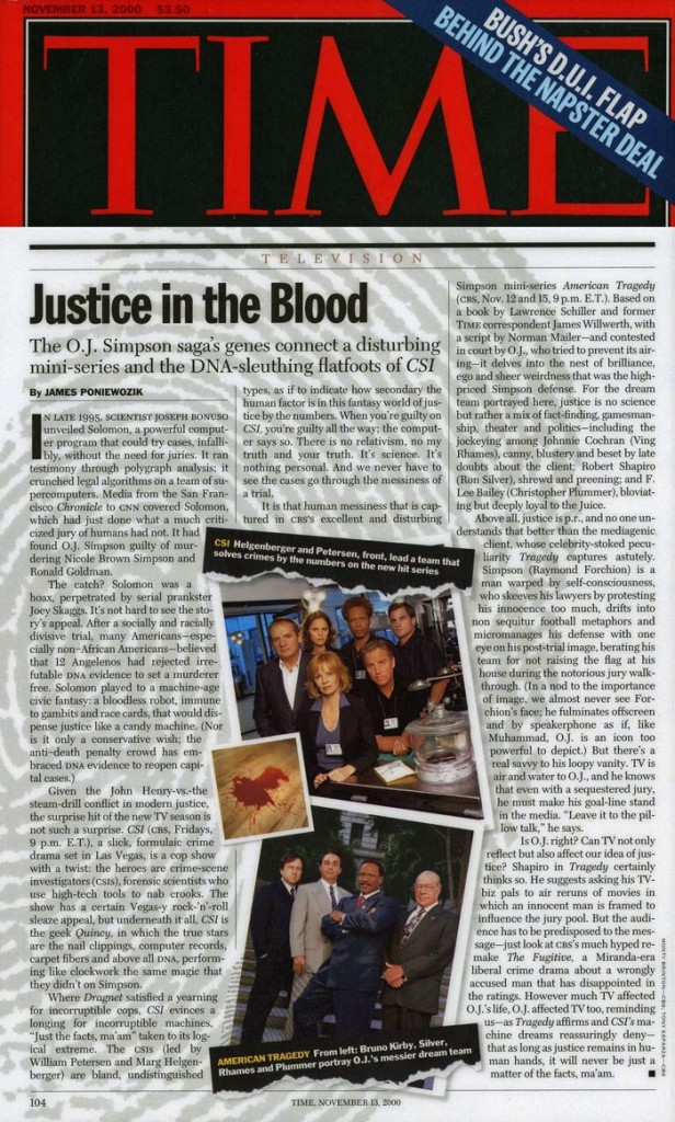 Justice in the Blood, Time, November 13, 2000